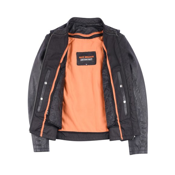 Ladies Lightweight Distressed Gray Goat Skin Leather Jacket - Picture 4 of 6